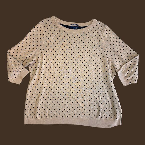 Lands End Polka Dot 100% Cotton Sweater 2XL - Picture 5 of 9